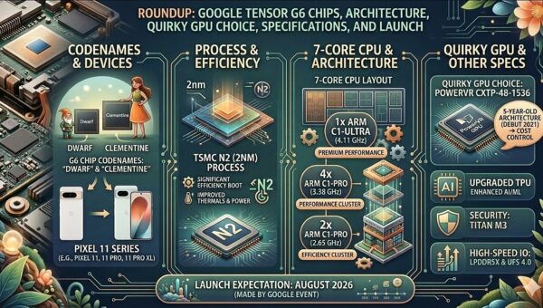 Google Tensor G6 lộ GPU lạ và lịch ra mắt Pixel 11