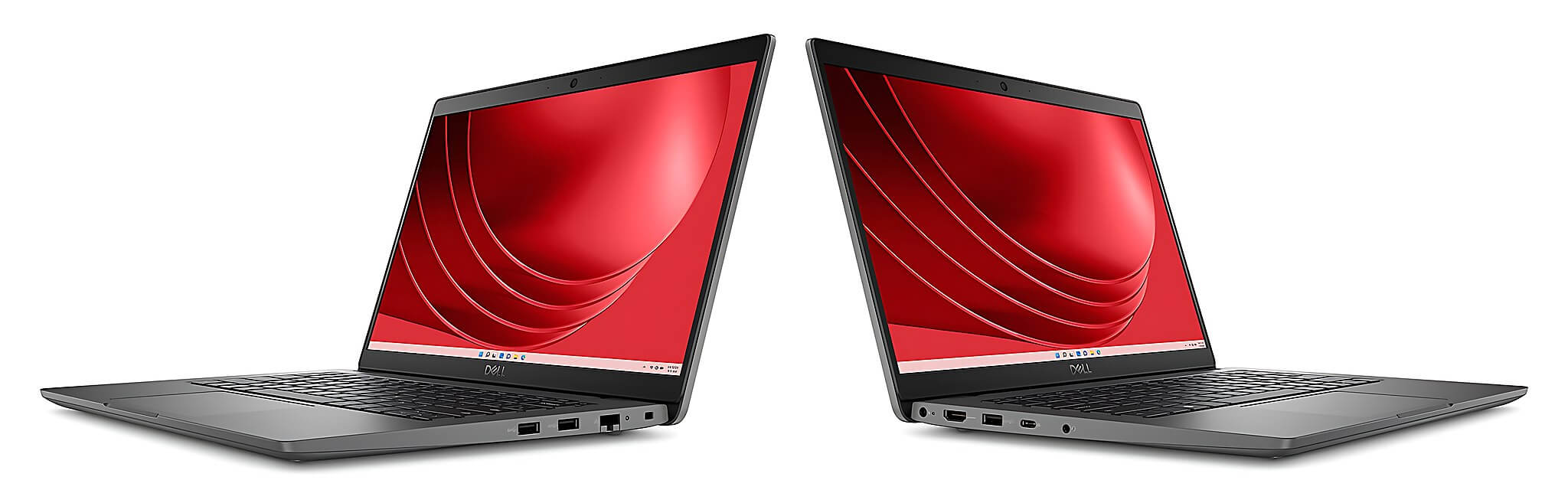 Dell Latitude 3450 Dell Latitude 3450 màu đen đặt nghiêng trên bàn, laptop văn phòng 14 inch dành cho doanh nghiệp vừa và nhỏ