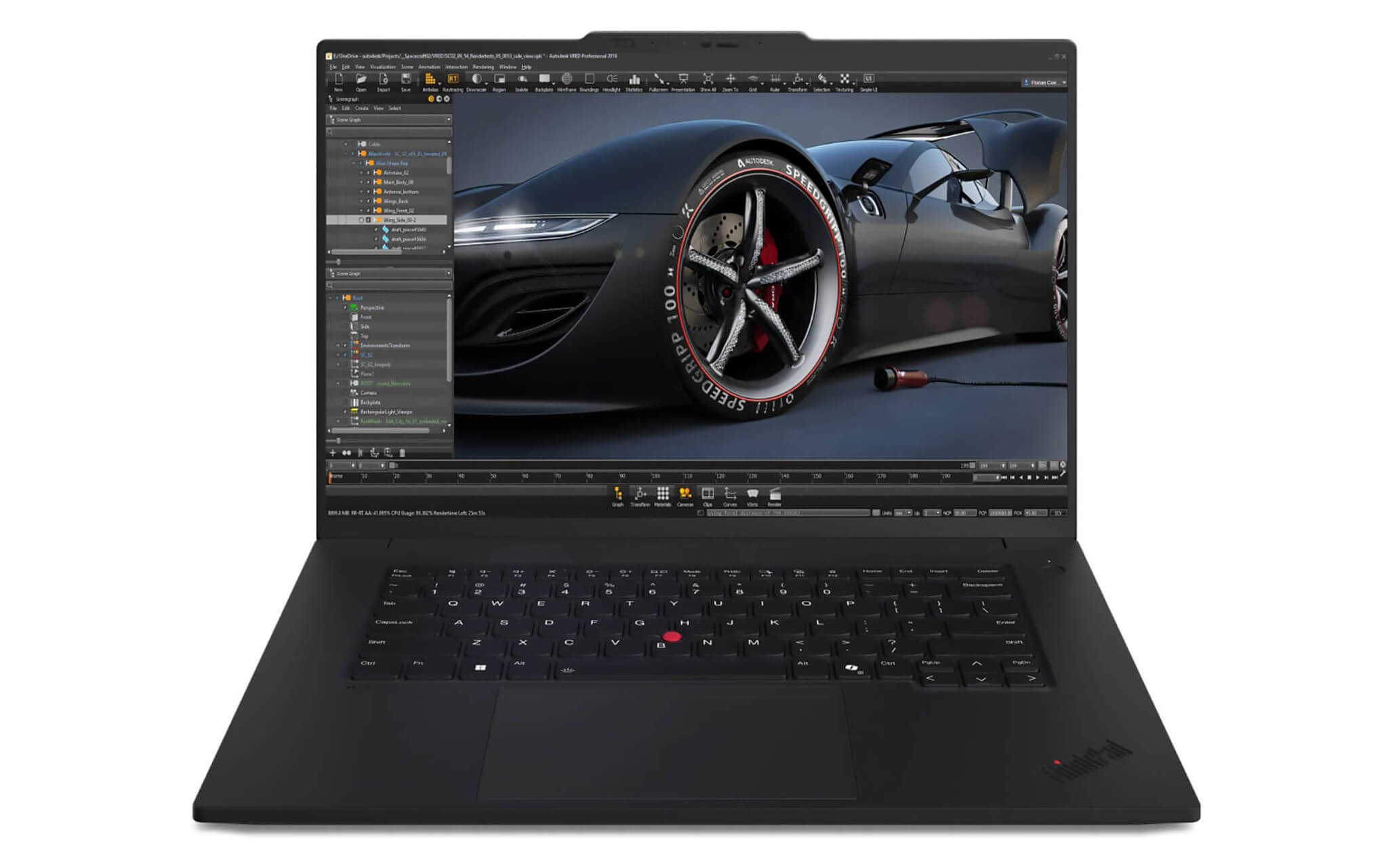Màn hình 16 inch WUXGA 100% sRGB trên ThinkPad P1 Gen 7 hiển thị bản vẽ kiến trúc