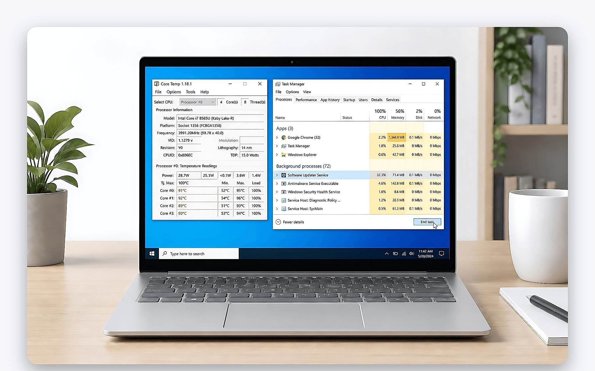 Cách theo dõi nhiệt độ cpu trên win 10 và xử lý nhiệt độ cao
