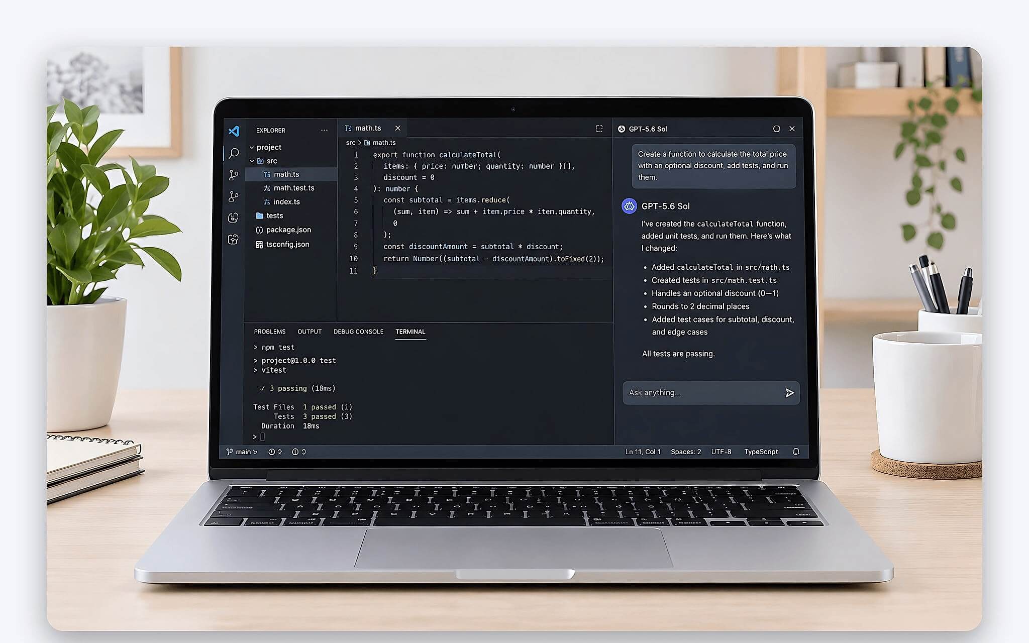 Laptop AI agent viết code định hình quy trình lập trình