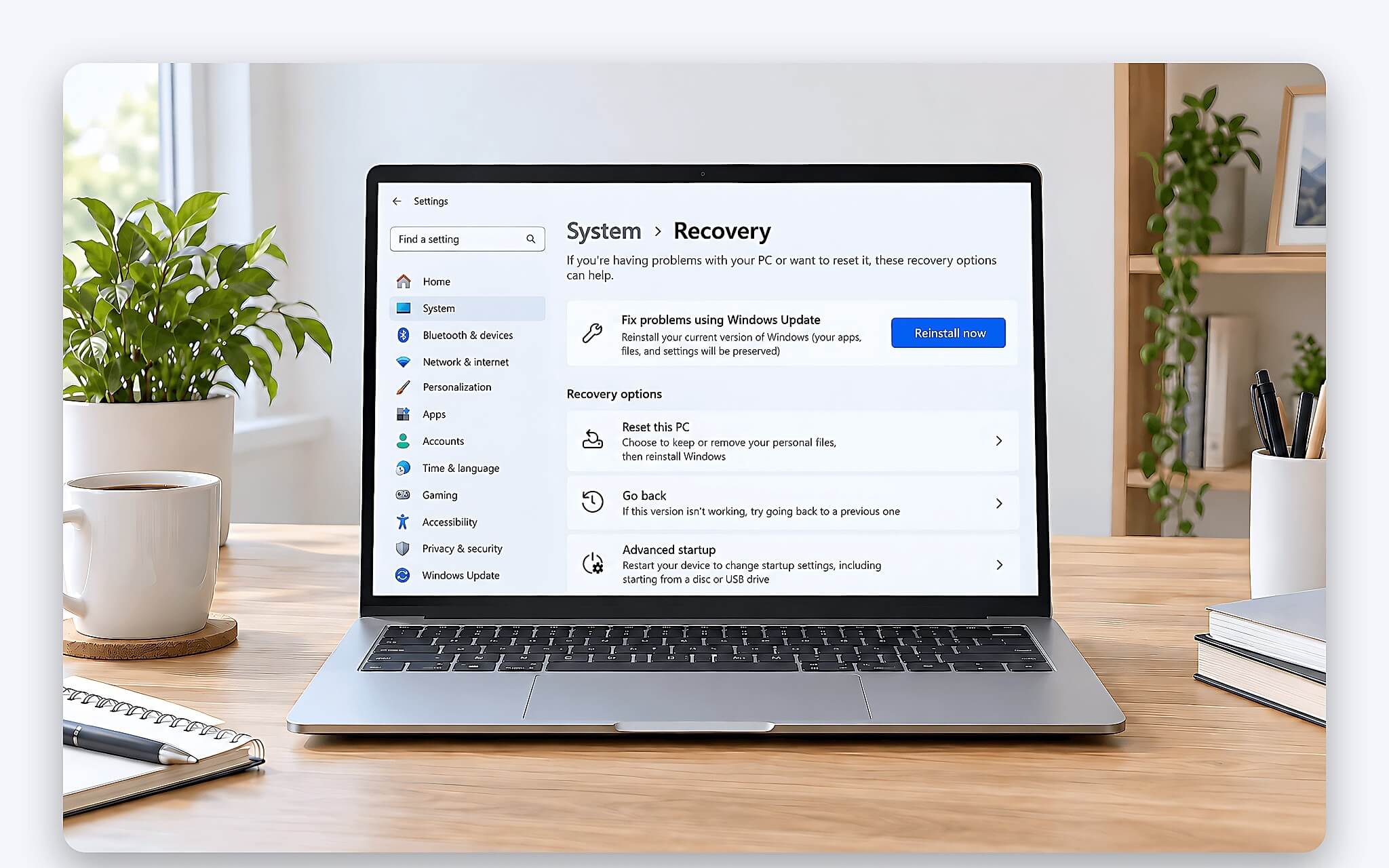 Cài lại Windows tại chỗ qua Windows Update mà vẫn giữ ứng dụng