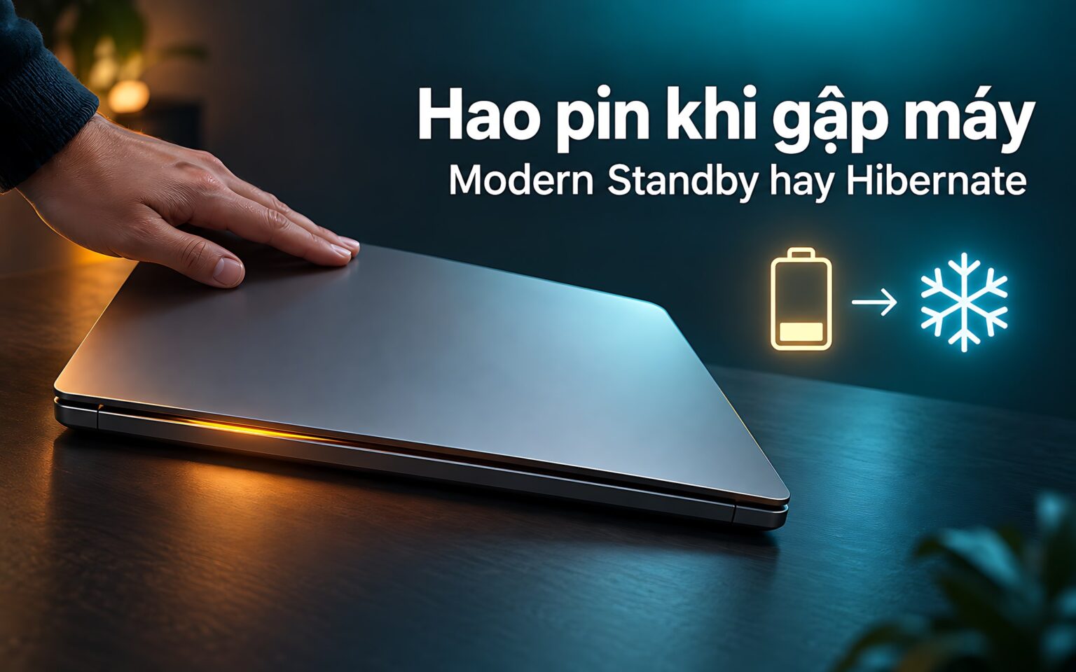 Khắc phục lỗi hao pin khi gập Laptop: So sánh Modern Standby và Hibernate Windows 11