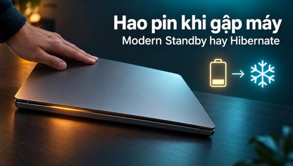 Khắc phục lỗi hao pin khi gập Laptop: So sánh Modern Standby và Hibernate Windows 11
