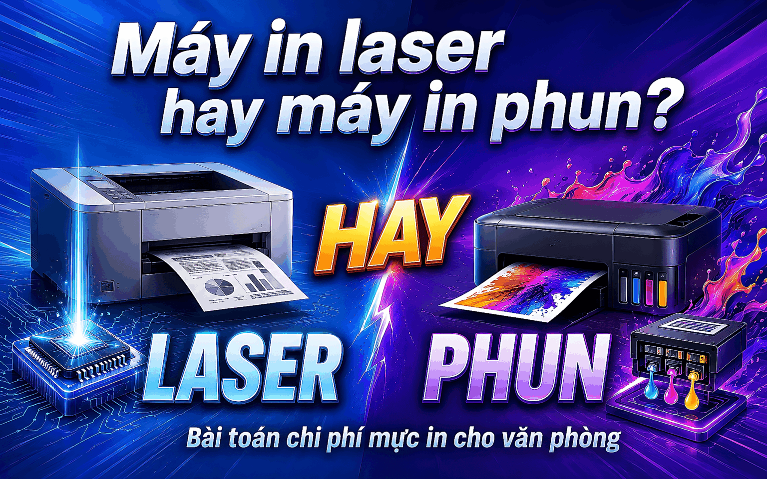 Máy in laser hay máy in phun: Đâu là lựa chọn tiết kiệm chi phí trang in nhất?