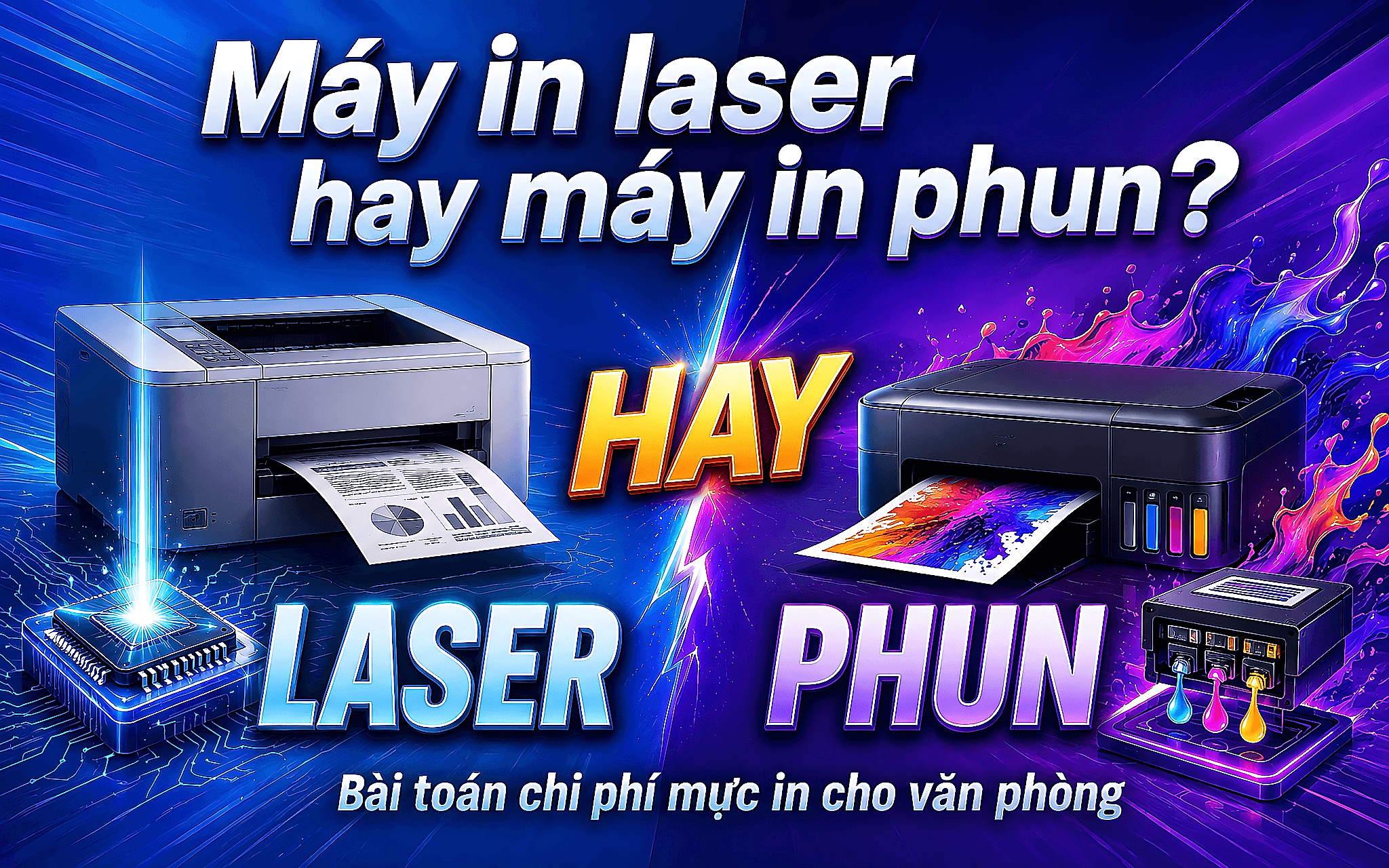 Máy in laser hay máy in phun: Đâu là lựa chọn tiết kiệm chi phí trang in nhất?