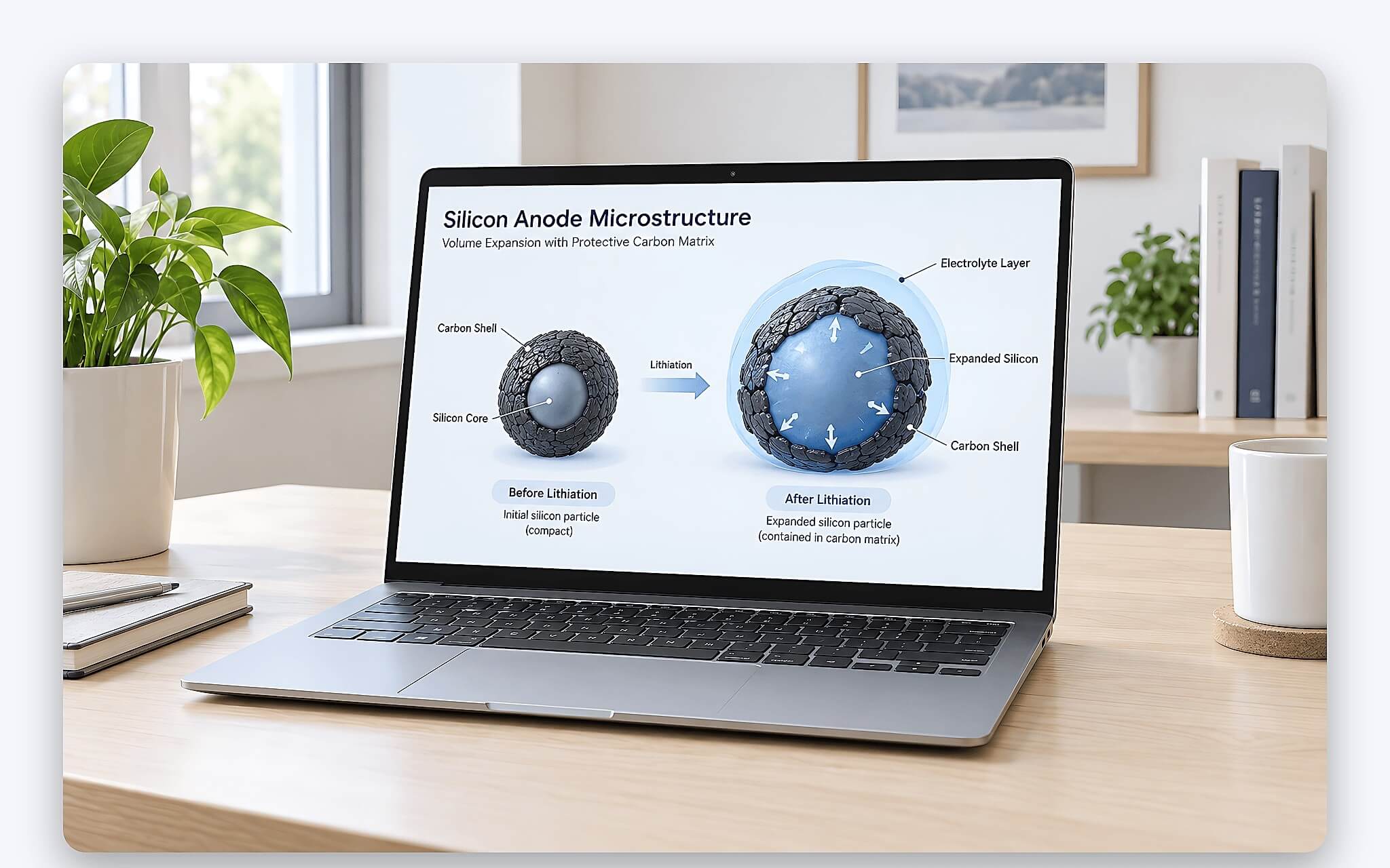 Lồng carbon kiểm soát giãn nở cực âm silicon để giữ an toàn pin Silicon-Carbon