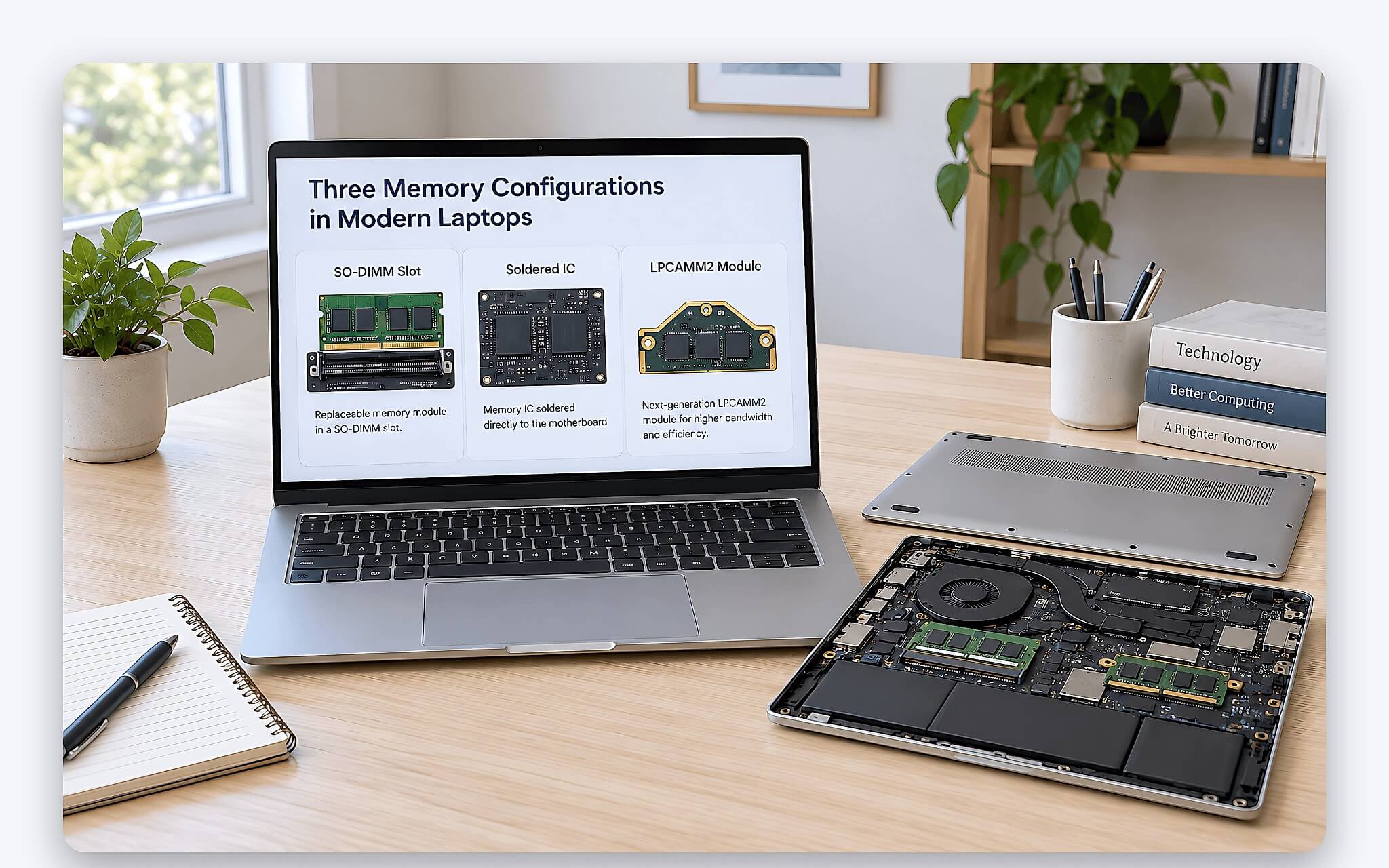 Thanh RAM DDR5 laptop dạng SO-DIMM với hàng chân tiếp xúc mạ vàng