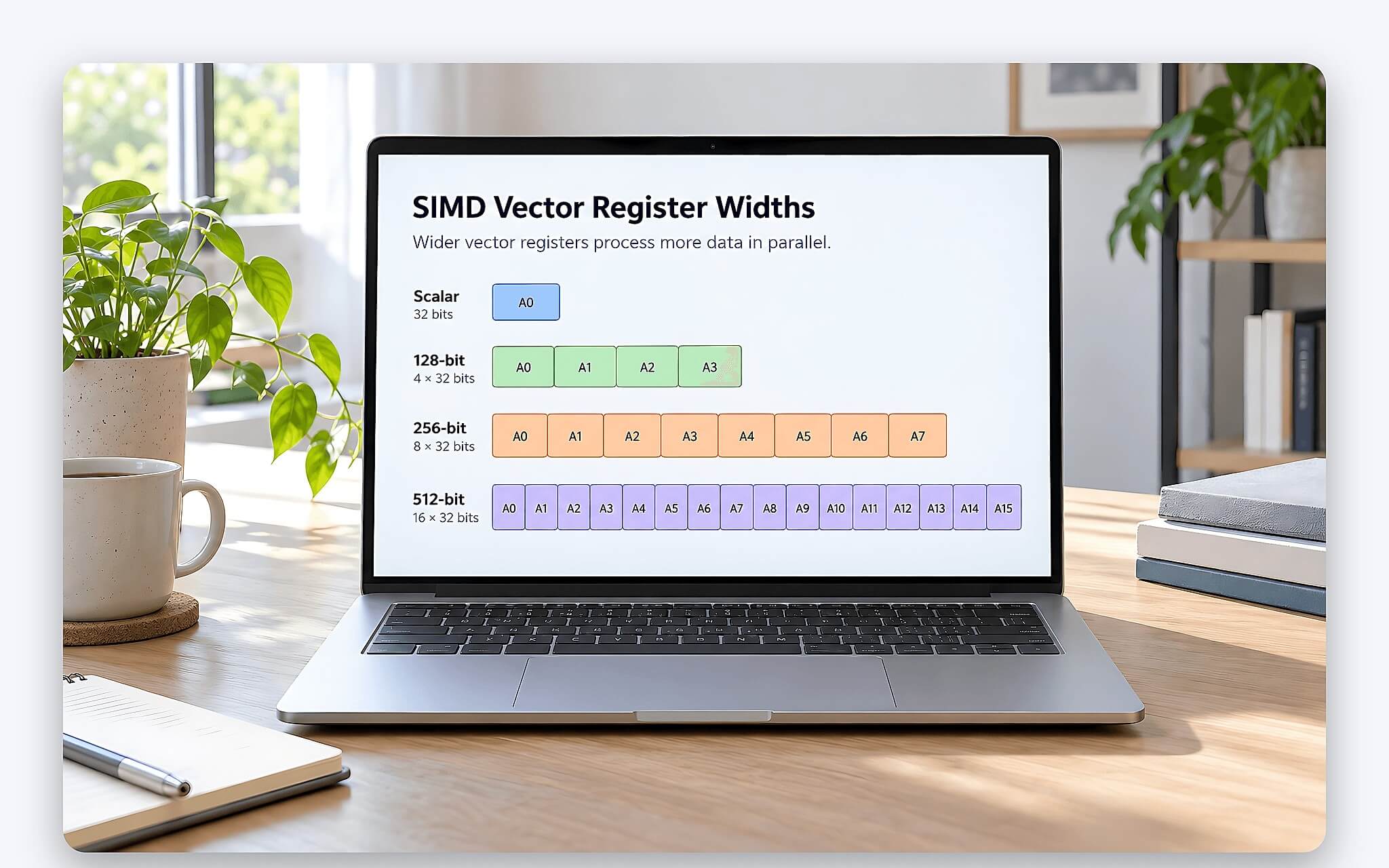 Minh hoạ lệnh vector AVX-512 xử lý cả dãy số trong một thanh ghi 512 bit