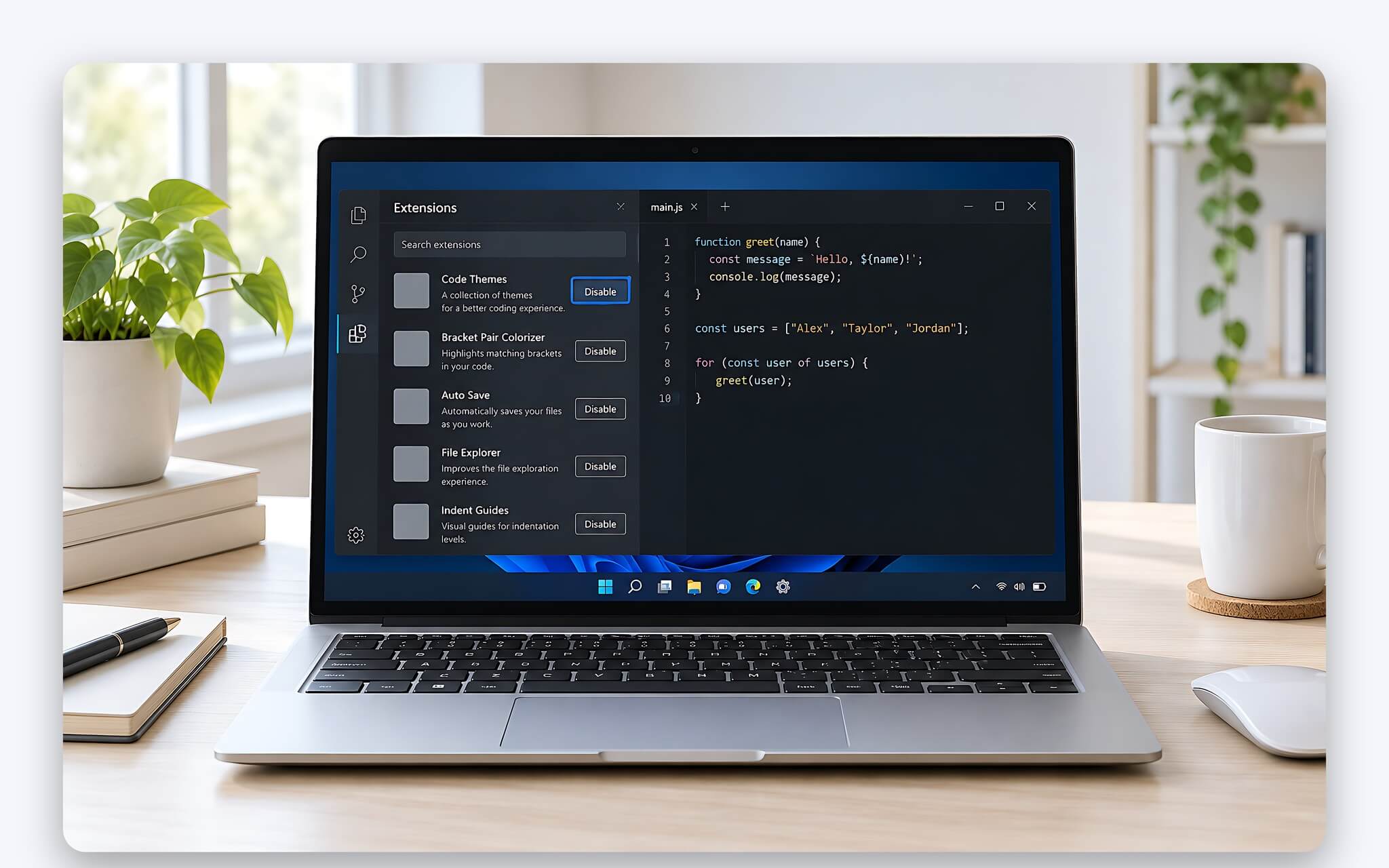 Bảng tiện ích mở rộng đang chạy kèm mức CPU và bộ nhớ trong trình soạn mã
