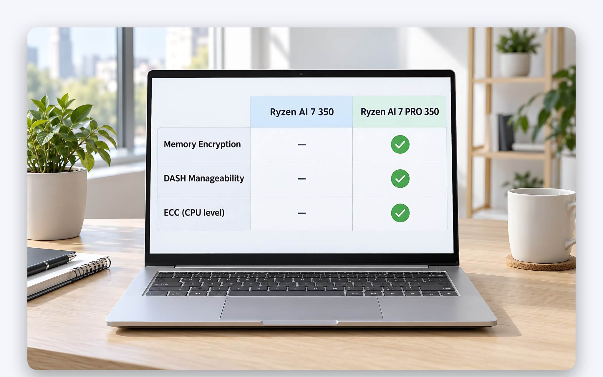 Laptop doanh nghiệp dùng bộ xử lý AMD PRO bên cạnh bản Ryzen thường cùng số hiệu