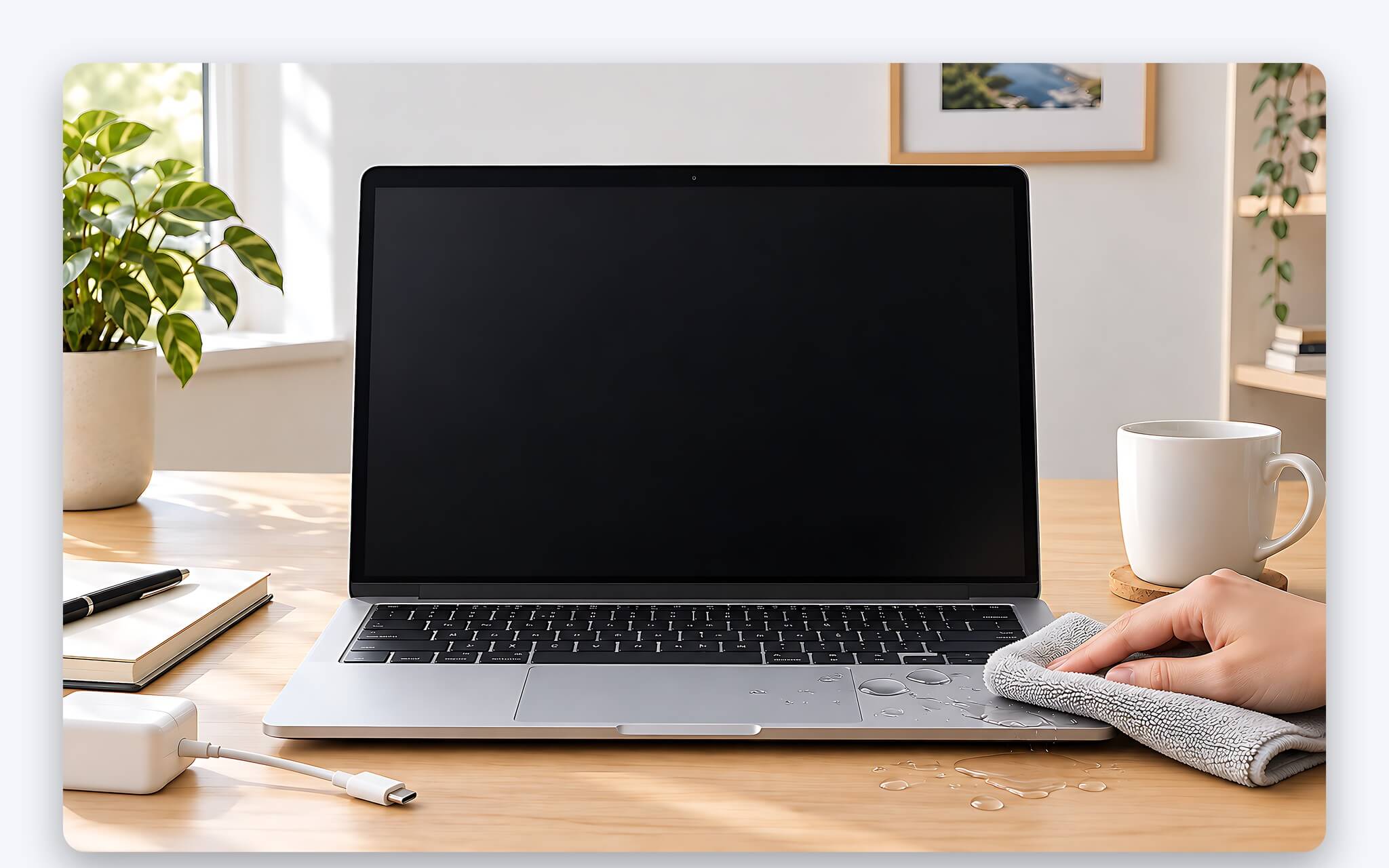 Laptop bị đổ chất lỏng lên bàn phím cần tắt nguồn ngay