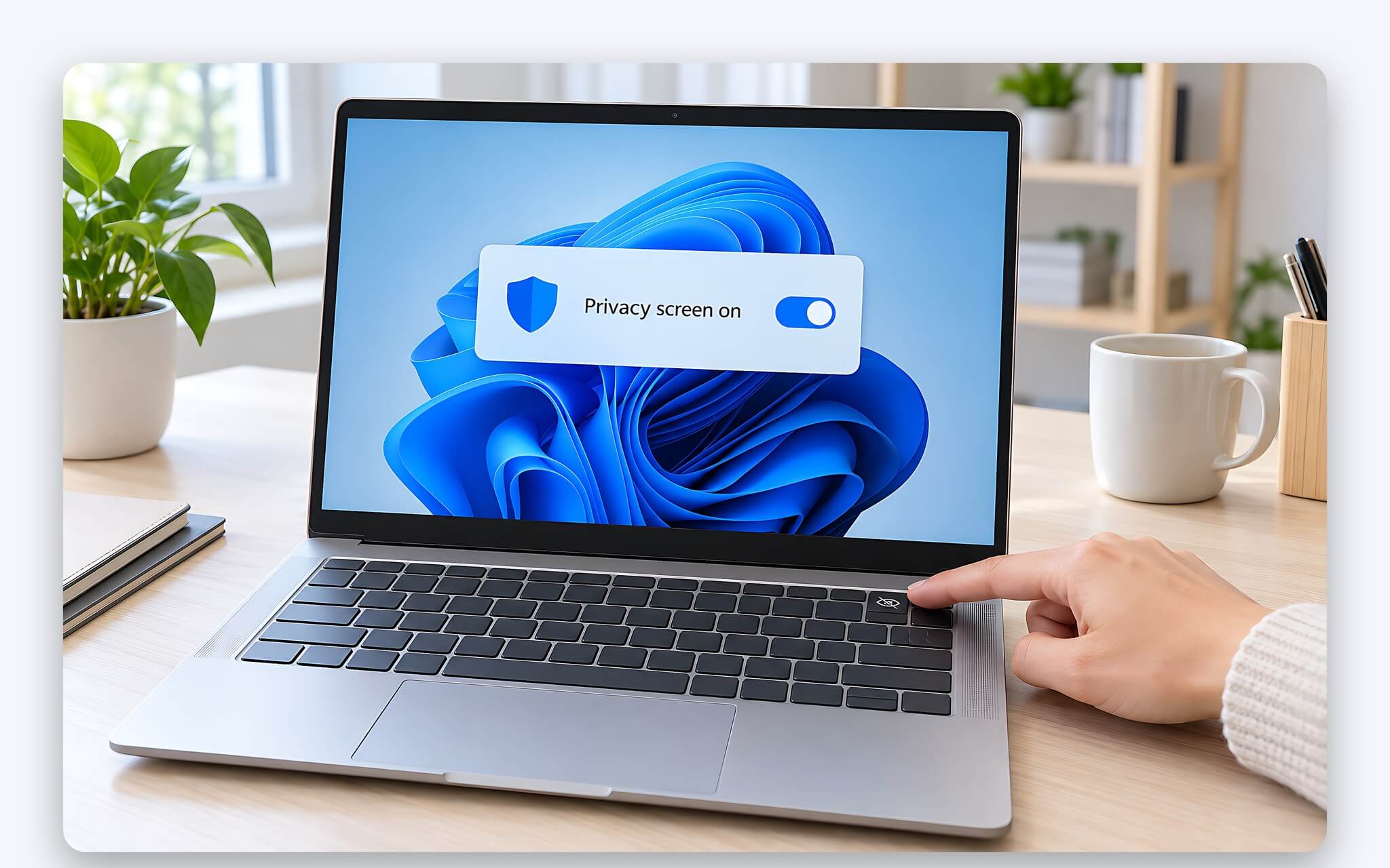 Bật tắt chế độ chống nhìn trộm bằng phím tắt trên bàn phím laptop
